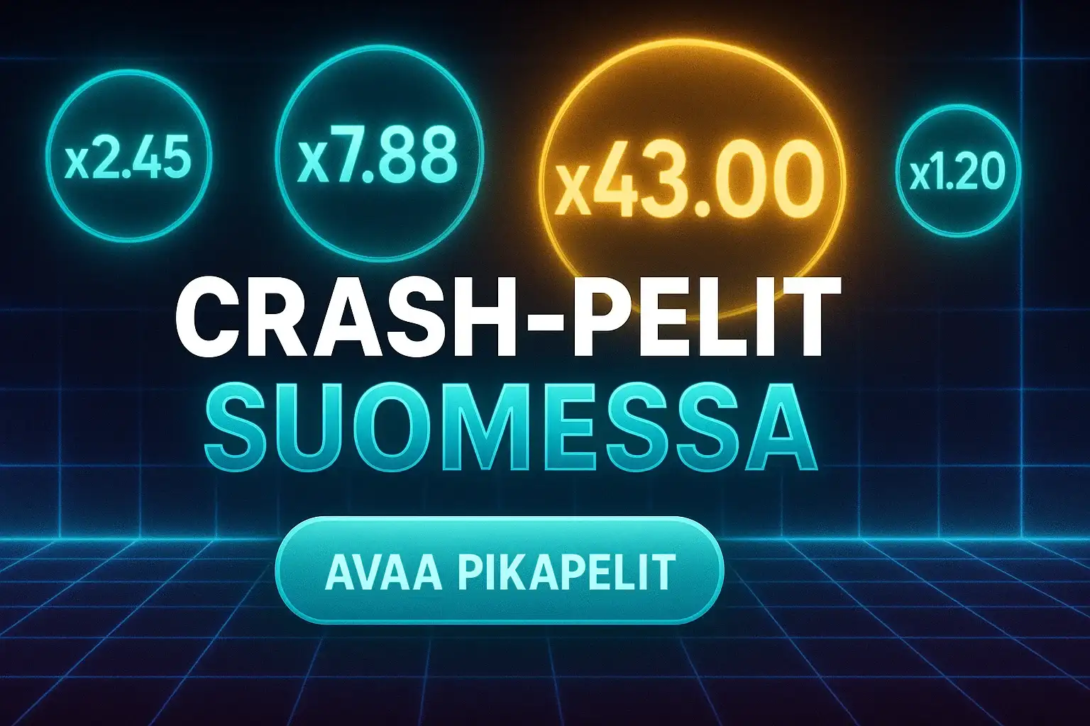 Fotorealistinen crash-pelien banneri, kertoimet ja CTA AvAA Pikapelit
